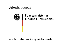 Logo: Gef&ouml;rdert durch das Bundesministerium f&uuml;r Arbeit und Soziales aus Mitteln des Ausgleichfonds