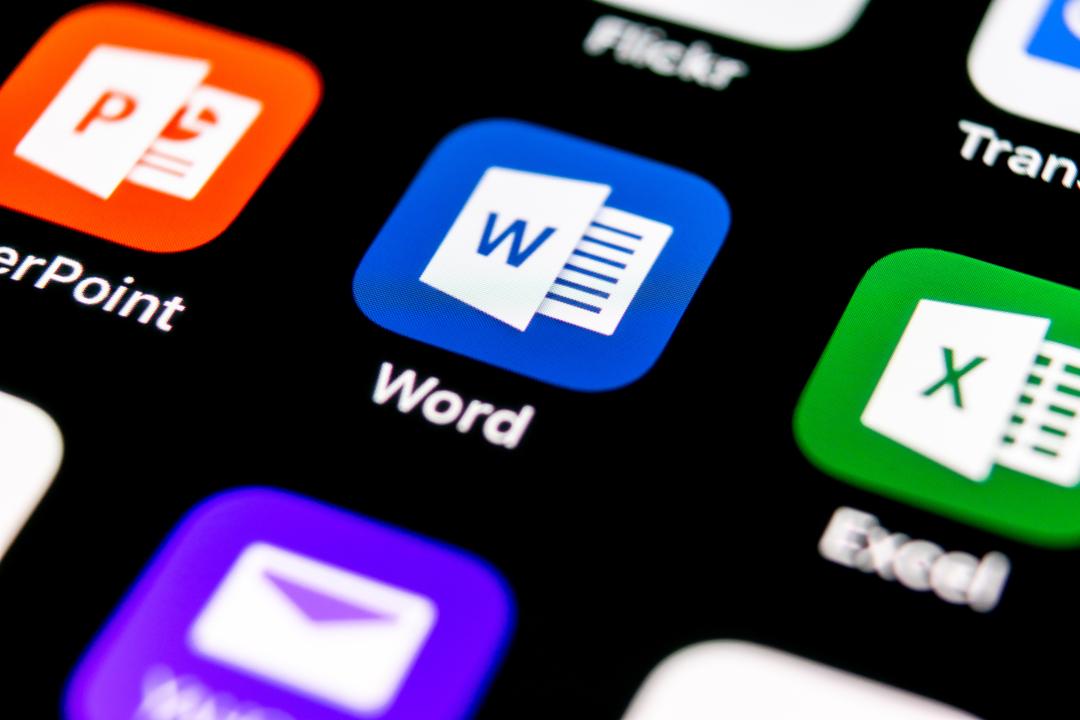 Bildschirmausschnitt mit den Verkn&uuml;pfungen zu den typischen Anwendungen von Microsoft Office PowerPoint, Word und Excel