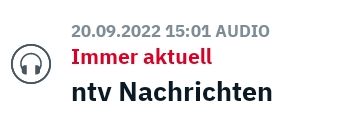 Bildschirmausschnitt der Zeitangabe, wann ein Artikel ver&ouml;ffentlicht wurde.