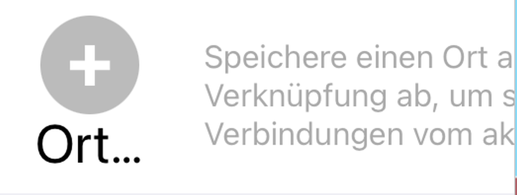 Bildschirmausschnitt mit der Schaltfl&auml;che zum Speichern eines Ortes und nebenstehendem Hilfetext.
