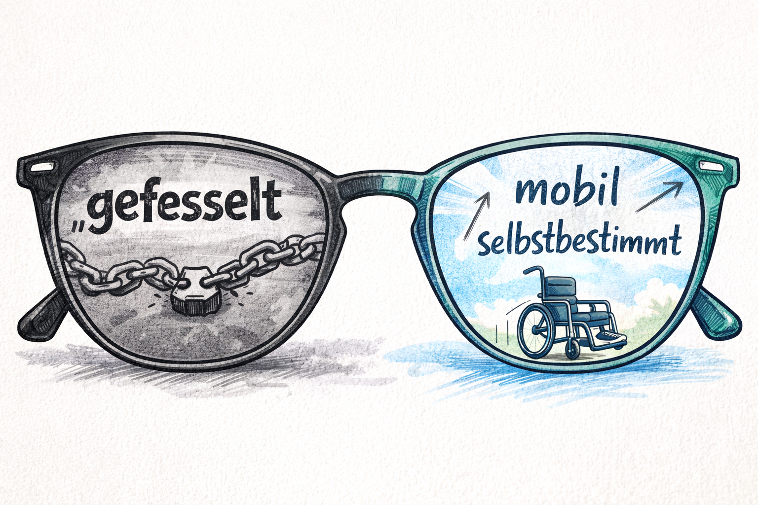 Durch eine Brille gesehen: gefesselt versus mobil und selbstbestimmt