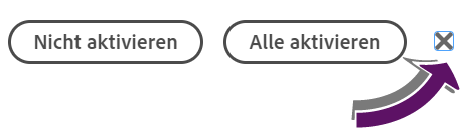 Bildschirmausschnitt des Pop-ups f&uuml;r Cookie-Einstellungen