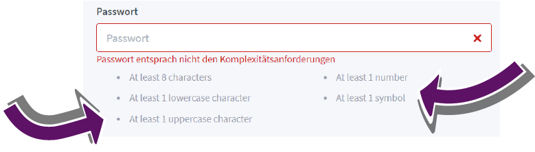 Bildschirmausschnitt des Passport-Eingabefeldes auf der BigBlueButton Registrierungs-Seite