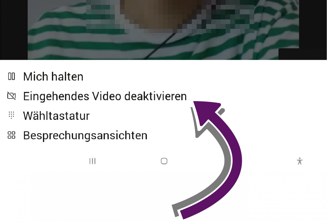 Bildschirmaufnahme der Anwendung mit ge&ouml;ffneten Einstellungen zu einer einzelnen Teilnehmer-Kachel