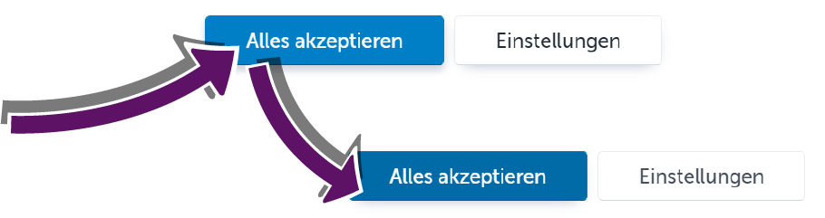 Bildschirmausschnitt von Cookie-Consent-Schaltfl&auml;chen
