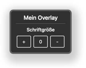 Mein Overlay - Dialog Schriftgr&ouml;&szlig;e