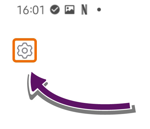 Bildschirmausschnitt Accessibility Scanner mit orange umrandeter Zahnrad-Schaltfl&auml;che