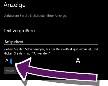 In den Systemeinstellungen finden Sie die M&ouml;glichkeit, den Text auf Ihrem Computer zu vergr&ouml;&szlig;ern.