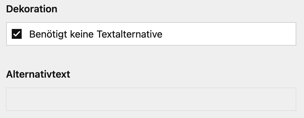 Beispiel: Eingabedialog aktive Auswahl &bdquo;Ben&ouml;tigt keine Textaltzernative&ldquo;, das Textfeld f&uuml;r die Alternative ist leer